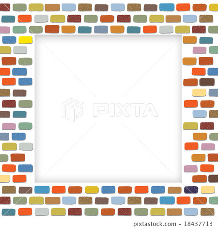 colorful brick frame, empty frame - Stock Illustration [18437713] - PIXTA
