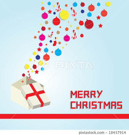merry christmas greeting card goft box open 18437914