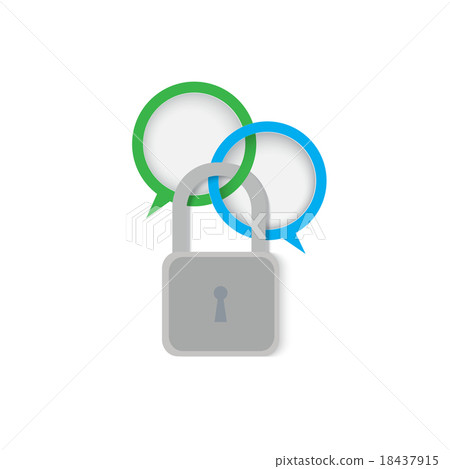 on steel padlock 18437915