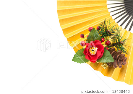 Gold fans and New Year decorations Gold fans and New Year decorations 18438443