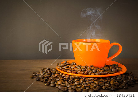 Coffee in Orange Cup Coffee in Orange Cup 18439431