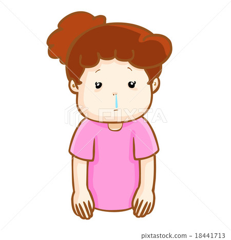 ill woman runny nose cartoon vector - Stock Illustration [18441713] - PIXTA