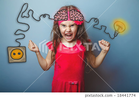 girl clenched her fists in anger and shouted 18441774