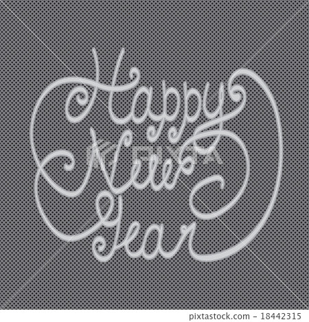 Happy New Year greeting card. Hand lettering. Happy New Year greeting card. Hand lettering. 18442315