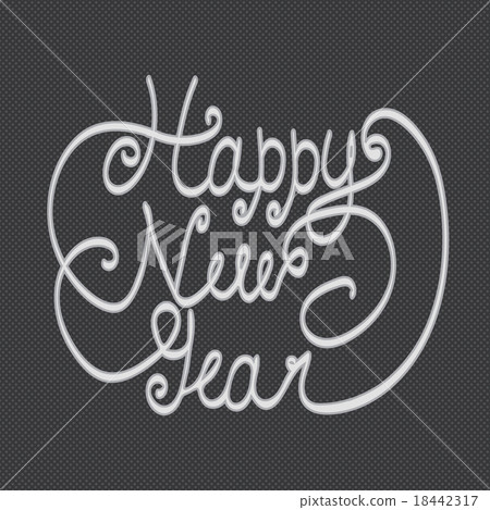 Happy New Year greeting card. Hand lettering. 18442317