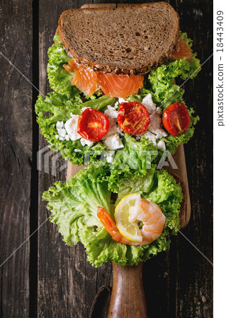 Sandwich with seafood 18443409