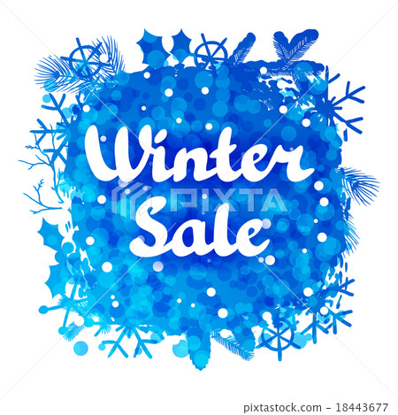 Winter sale abstract background design with 18443677
