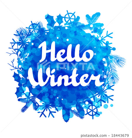 Hello winter abstract background design with Hello winter abstract background design with 18443679