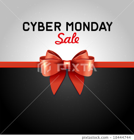 Cyber Monday Sale design poster with Ribbon and 18444744