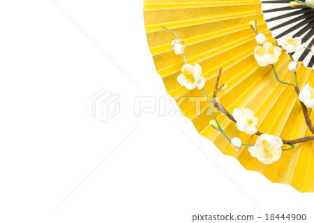 Gold fans and white plum Gold fans and white plum 18444900