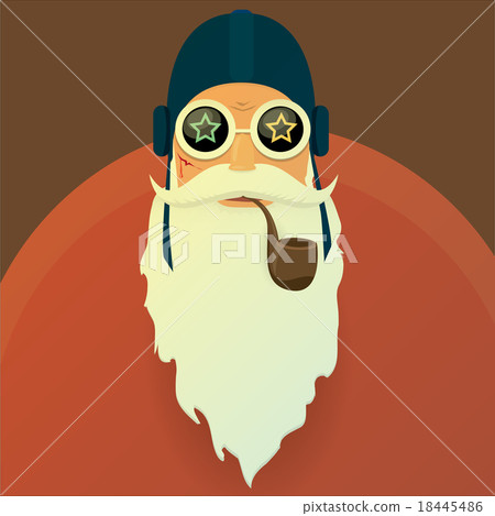 vector biker santa claus with smoking pipe. vector biker santa claus with smoking pipe. 18445486
