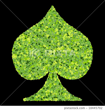 Playing card eco icon spades, made from leaves. Playing card eco icon spades, made from leaves. 18445702