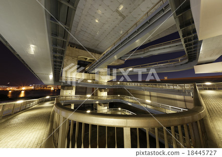 Kokonohana Bridge's sidewalk Kokonohana Bridge's sidewalk 18445727