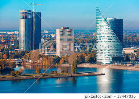 Aerial view of skycrapers in Riga, Latvia Aerial view of skycrapers in Riga, Latvia 18447036
