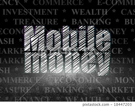 Money concept: Mobile Money in grunge dark room 18447203