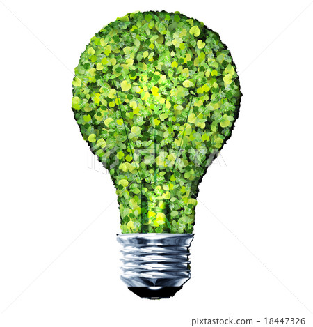 Eco bulb made from green leaves. 18447326