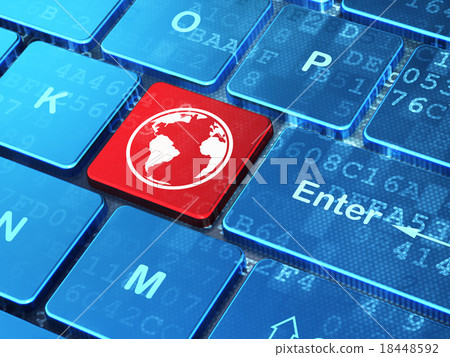 Science concept: Globe on computer keyboard Science concept: Globe on computer keyboard 18448592