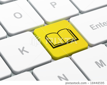 Science concept: Book on computer keyboard 18448595