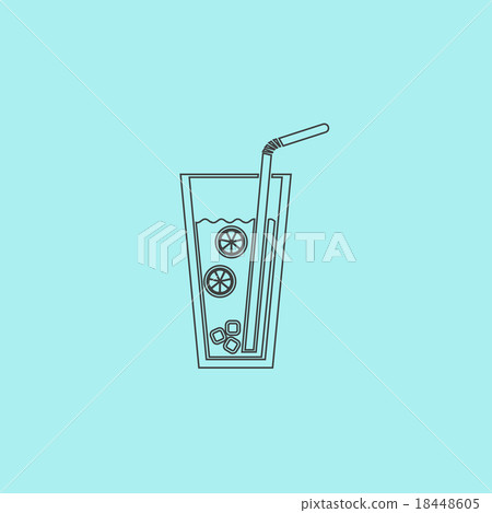 Ice drink with straw Ice drink with straw 18448605