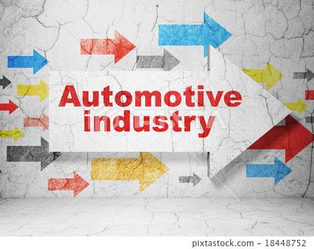 Industry concept: arrow with Automotive Industry 18448752