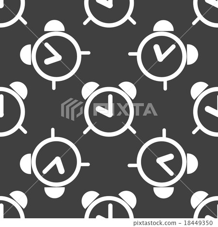 alarm clock web icon. flat design. Seamless patter 18449350
