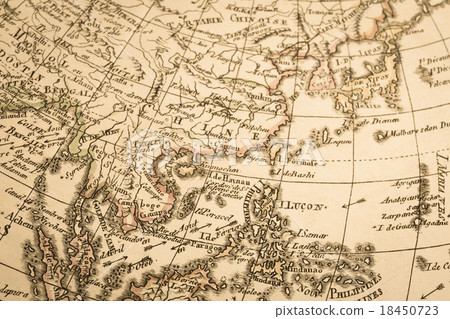 古董世界地圖亞洲 古董世界地圖亞洲 18450723