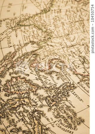 Antique world map Asia 18450754