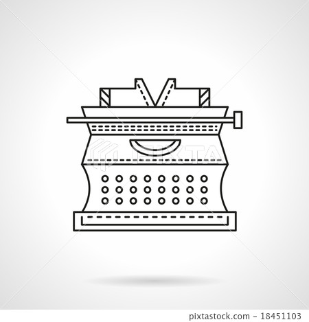 Flat line typewriter vector icon - Stock Illustration [18451103] - PIXTA