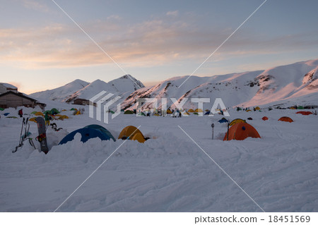 Early winter Raicho Azawa campground Evening scenery 18451569