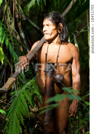 Huaorani Indigenous Hunter In Amazon Basin 18451705