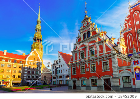 City Hall Square in the Old Town of Riga, Latvia 18452009