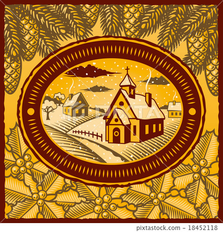 Retro winter village 18452118