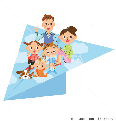 Paper airplane and parent and child 18452729