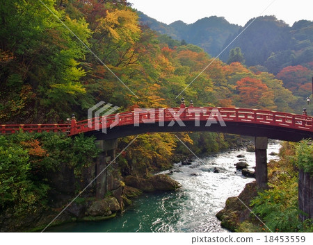 Shinkyo Bridge during Autumn in Nikko, Japan. 18453559