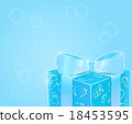 Shiny Blue Gift Box with Bow 18453595