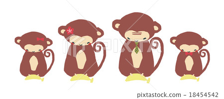 Monkey greetings (with banana) Material Monkey greetings (with banana) Material 18454542