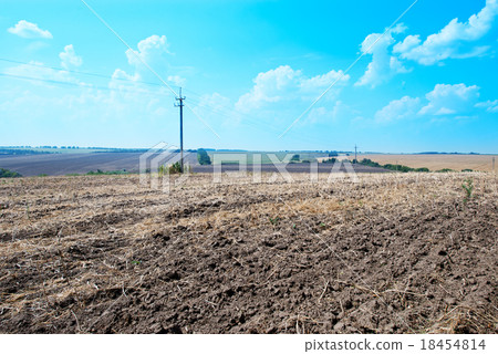 ploughed field with sky ploughed field with sky 18454814