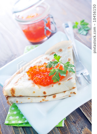 pancakes with salmon caviar pancakes with salmon caviar 18456150