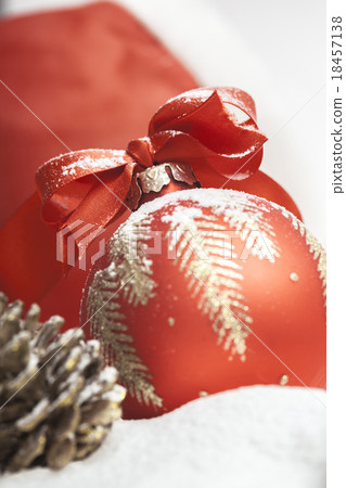 Christmas ball with red bow  18457138