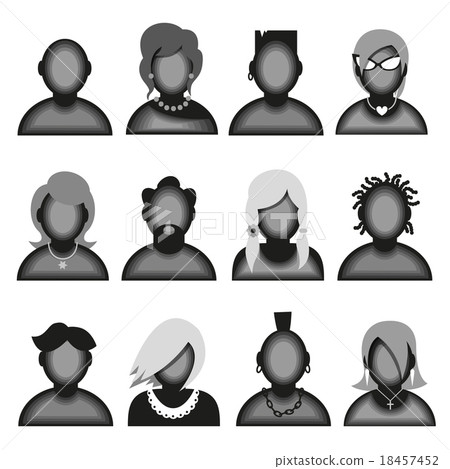 Creative modern icons avatars with people. Creative modern icons avatars with people. 18457452