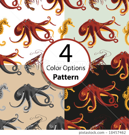 Seamless pattern on a theme oceans and seas. 18457462