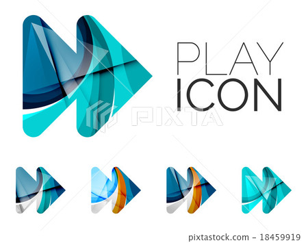 Set of abstract next play arrow icon, business 18459919