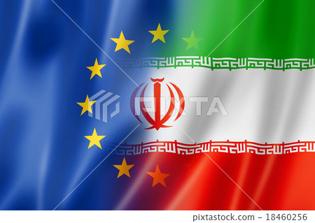 Europe and Iran flag 18460256
