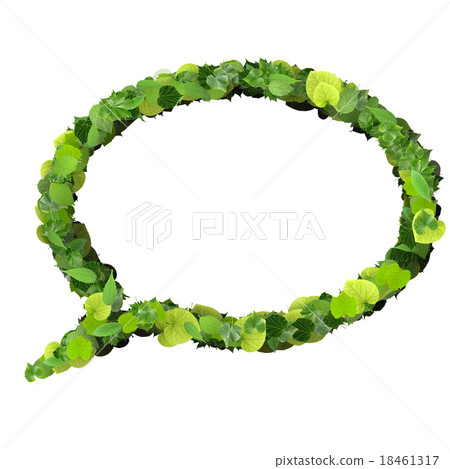 Bubble speech made from green leaves. 18461317