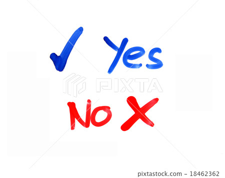 word yes no written on whiteboard 18462362