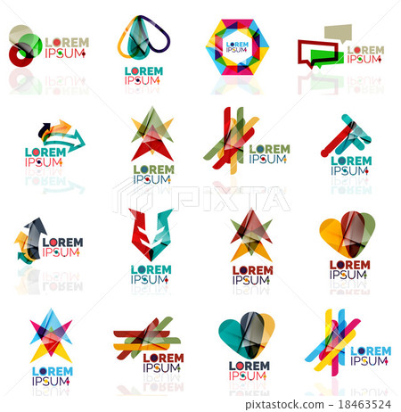 Geometric shapes company logo set, paper origami Geometric shapes company logo set, paper origami 18463524