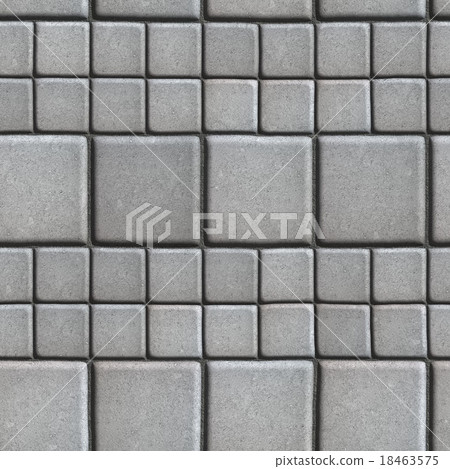 Gray Paving Slabs Lined with Squares of Different 18463575