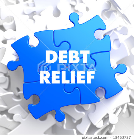 Debt Relief on Blue Puzzle. Debt Relief on Blue Puzzle. 18463727