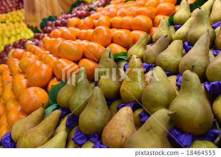 Fresh and Organic Fruits on sales at supermarket 18464555