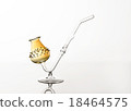 Transparent glass pipe with yellow chamber 18464575